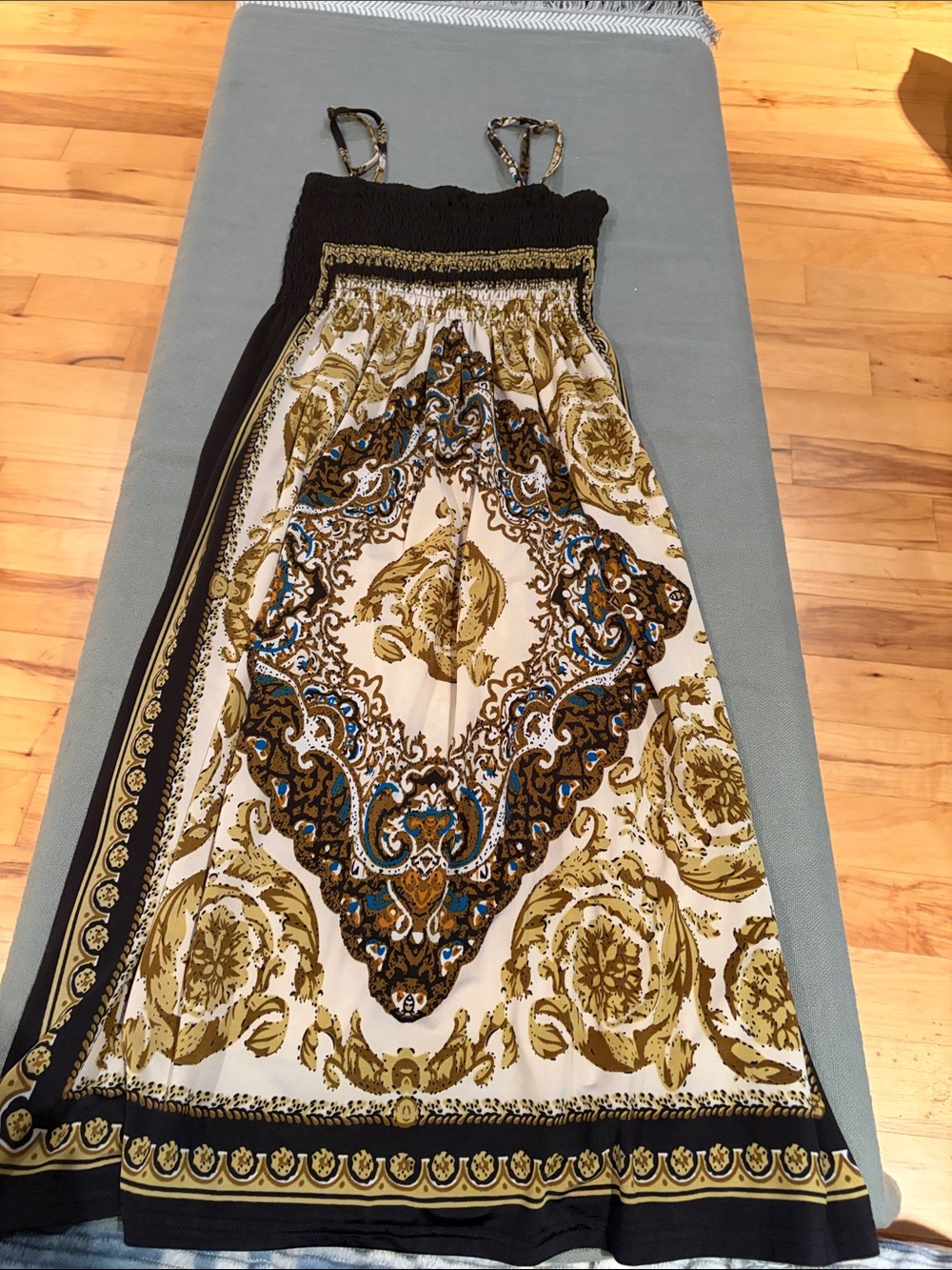 Boho Print dress - Black & Cream